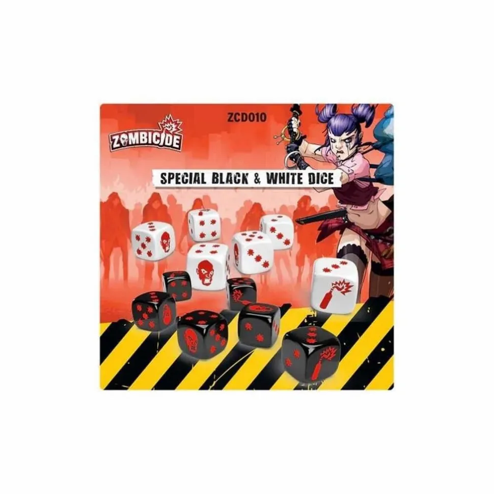Cool Mini or Not Dobbelstenen>Zombicide 2Nd Edition Special Black/White Dice